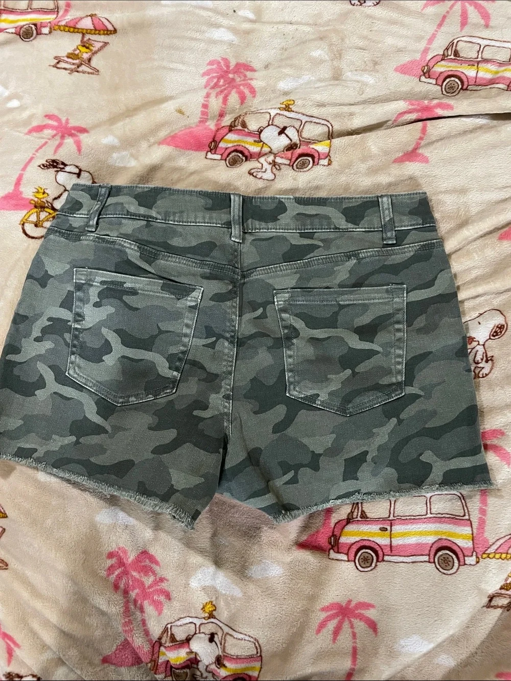 Maurices Olive Green Camo Denim Shorts